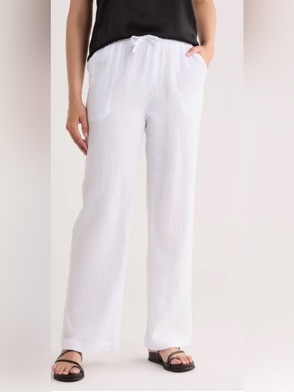 NWT Splendid White gauze Wide-Leg Pants XS